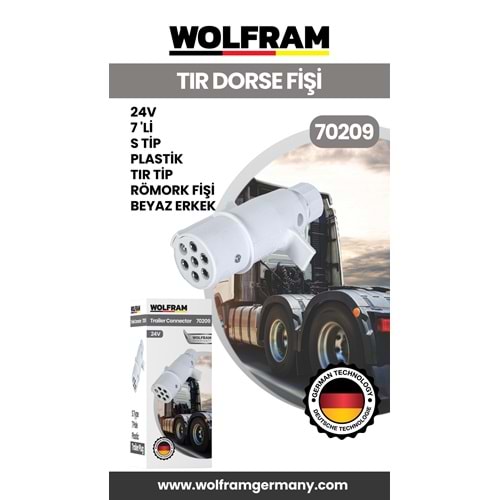 7 Lİ S TİP PLASTİK TIR DORSE FİŞİ BEYAZ ERKEK 24V
