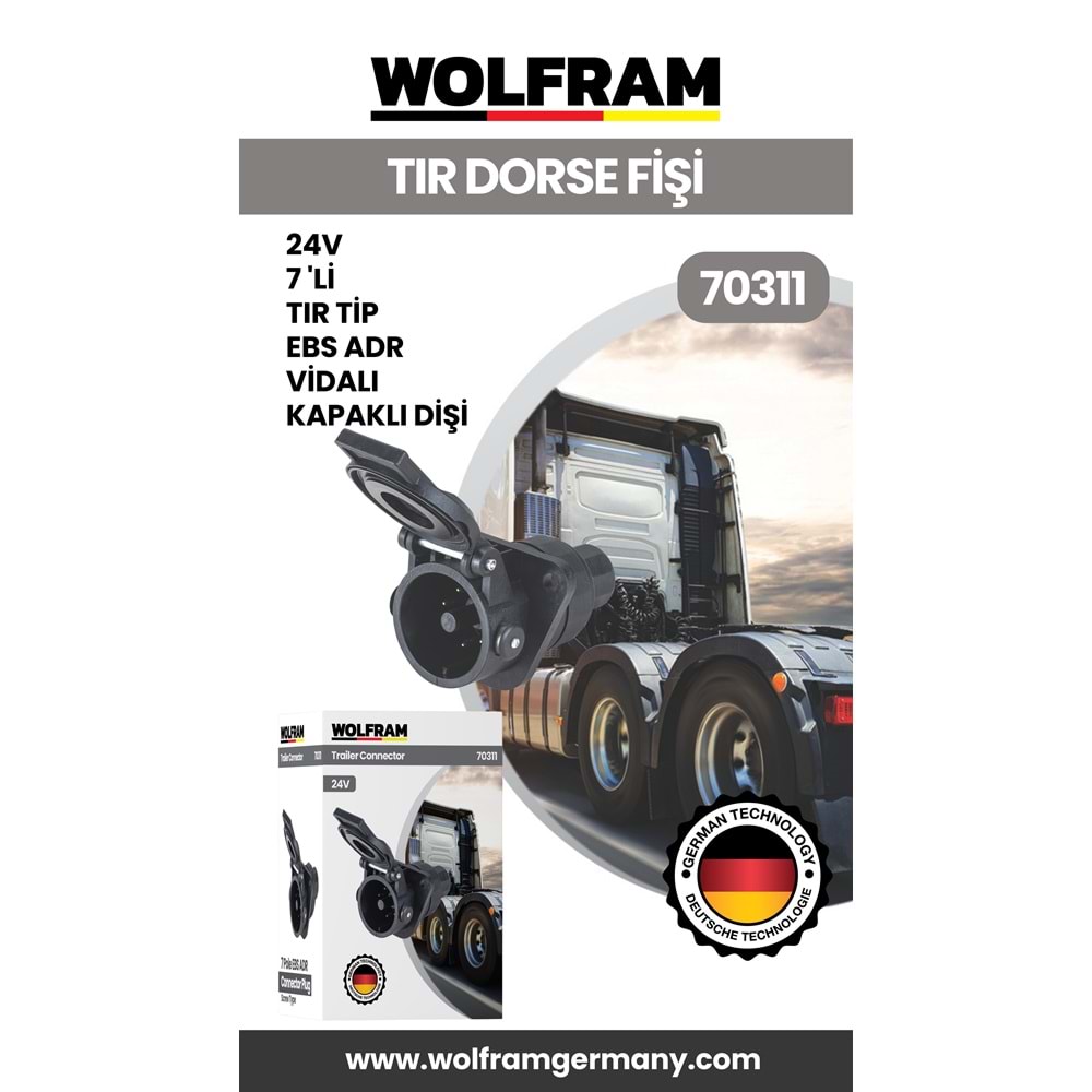 7 Lİ TIR DORSE EBS ADR VİDALI KAPAKLI DİŞİ 24V