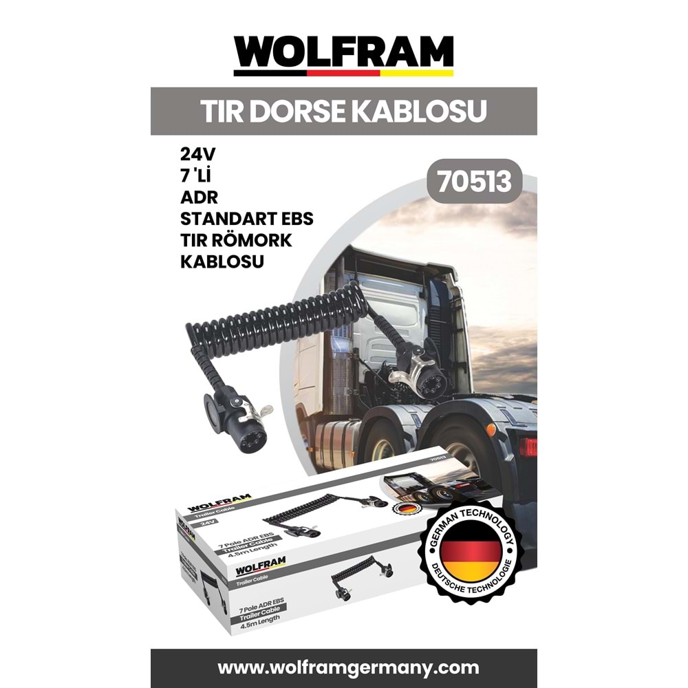 7 Lİ ADR STANDART EBS TIR DORSE KABLOSU 24V