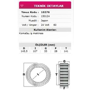 ALT STATOR KOMATSU IS MAKINASI 24V 60A 150124