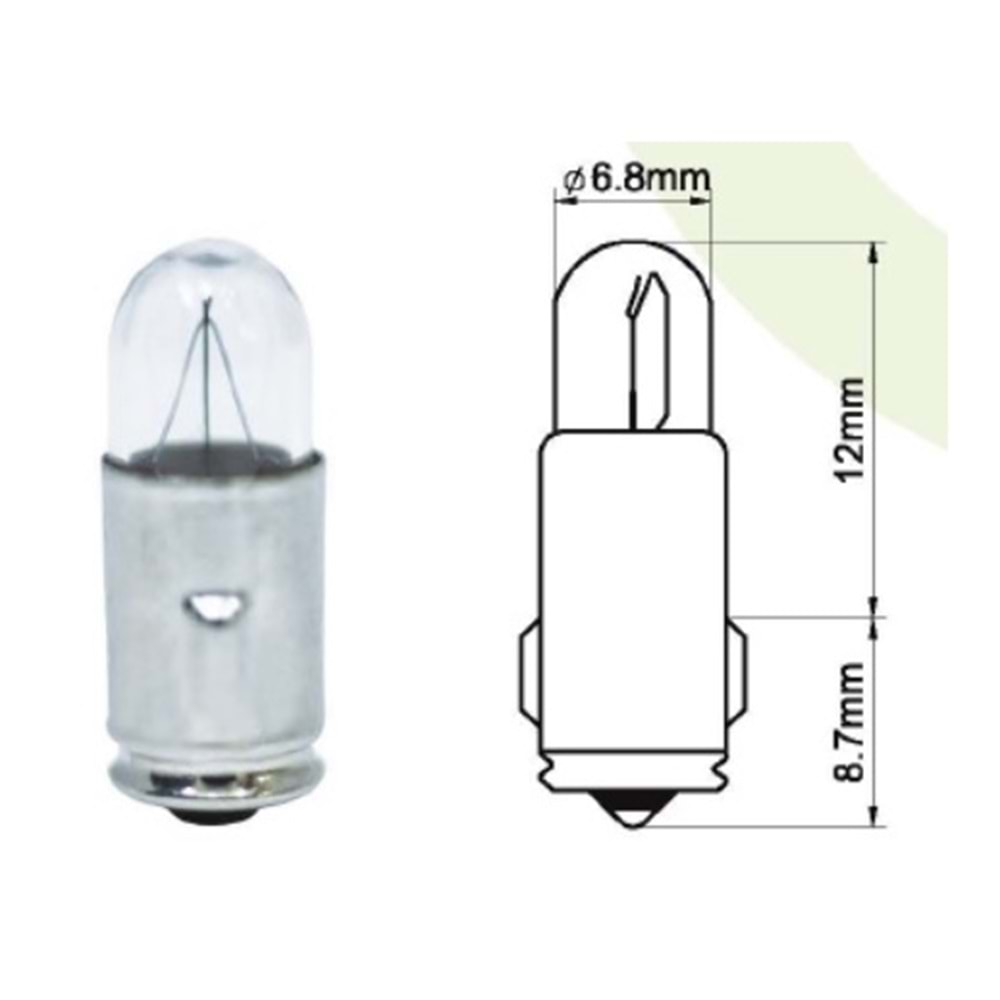 51 12 V 2 W MİNYON GÖSTERGE AMPULU