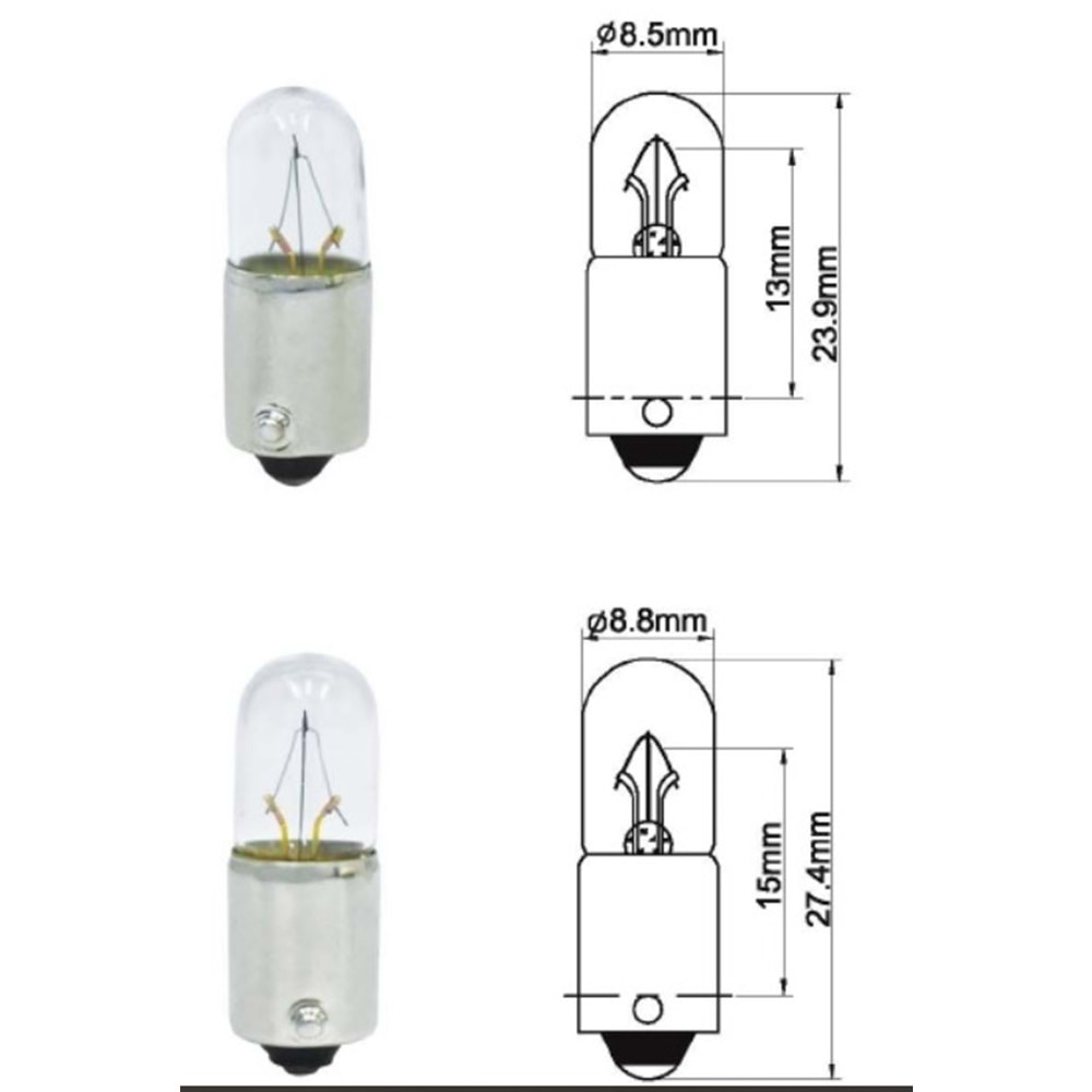 53 12 V 2 W HELLA TİPİ GÖSTERGE AMPULU