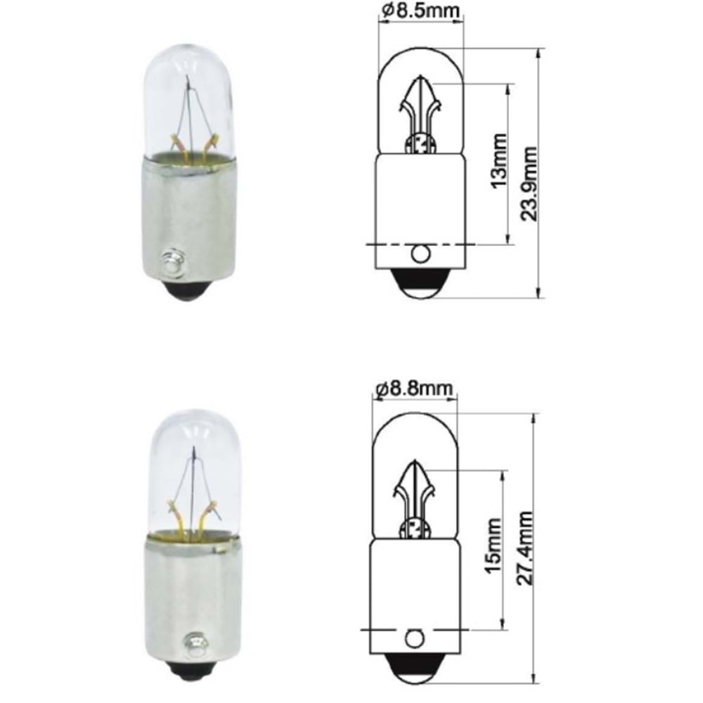 53 12 V 4 W HELLA TİPİ GÖSTERGE AMPULU