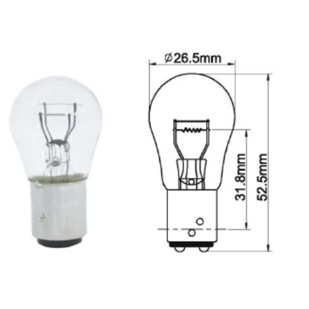 1016 12 V 21 / 5 W STOP/SİNYAL AMPULU Y.T