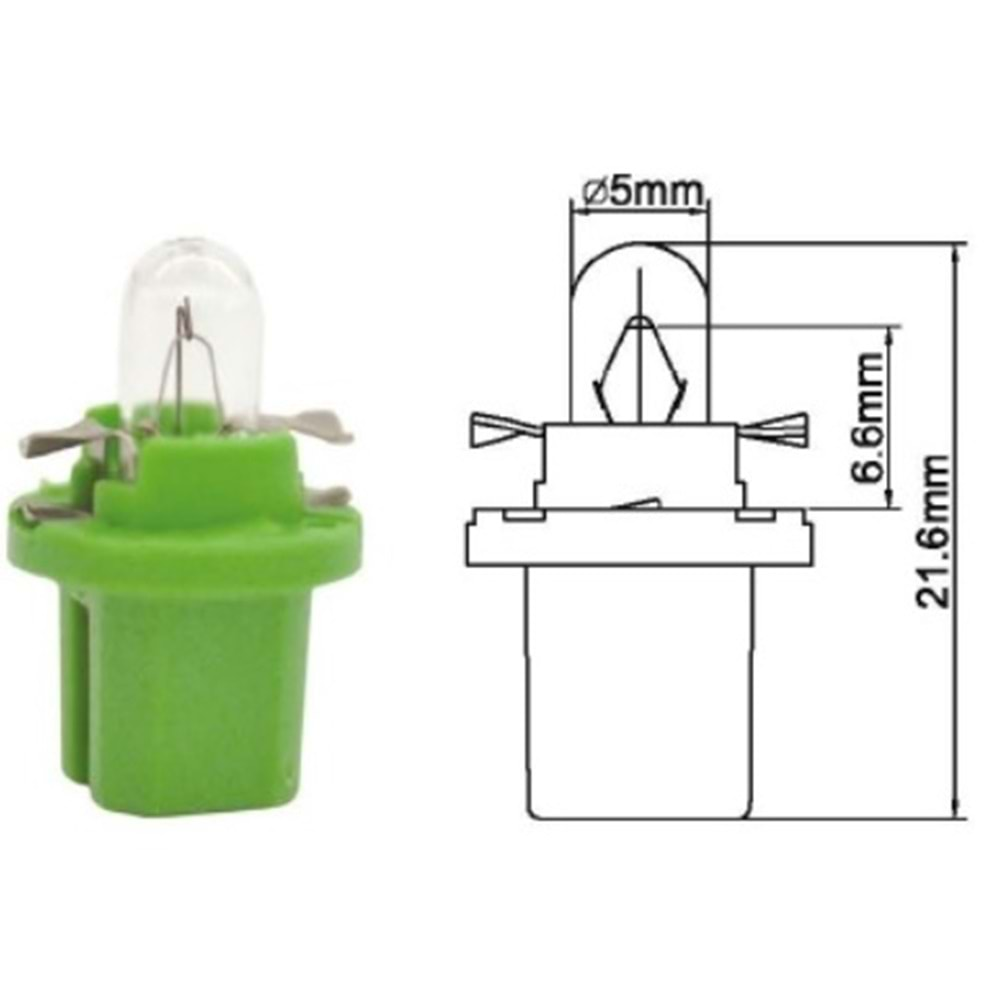 T-5 12 V 1.2 W KÜÇÜK DİPSİZ AMPUL SOKEİ