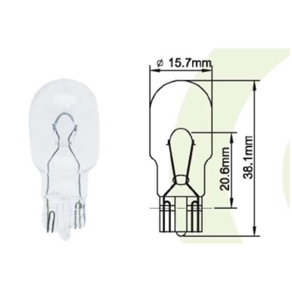 T-15 12 V 18 W SLX DİPSİZ AMPUL