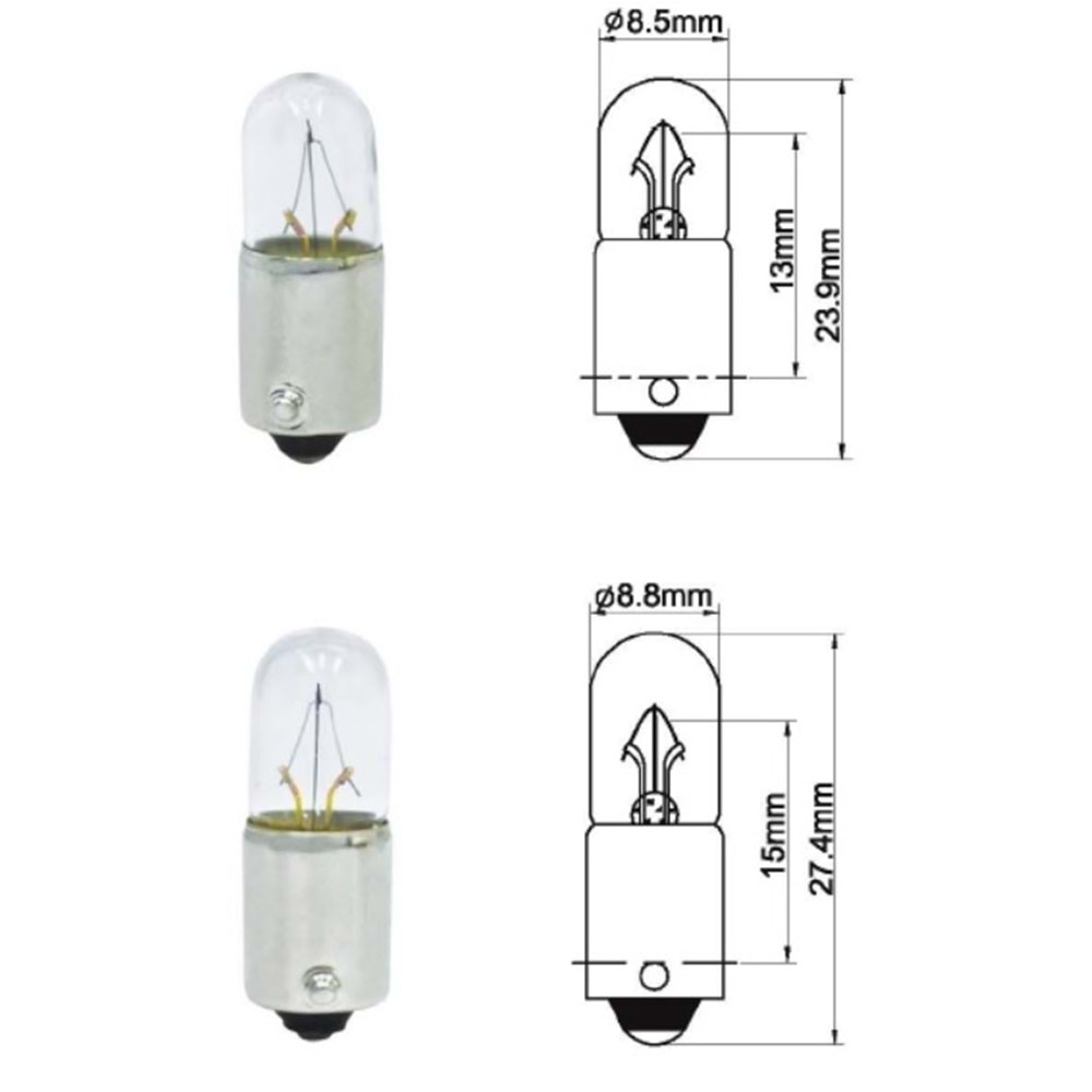 53 24 V 4 W HELLA TİPİ GÖSTERGE AMPULU