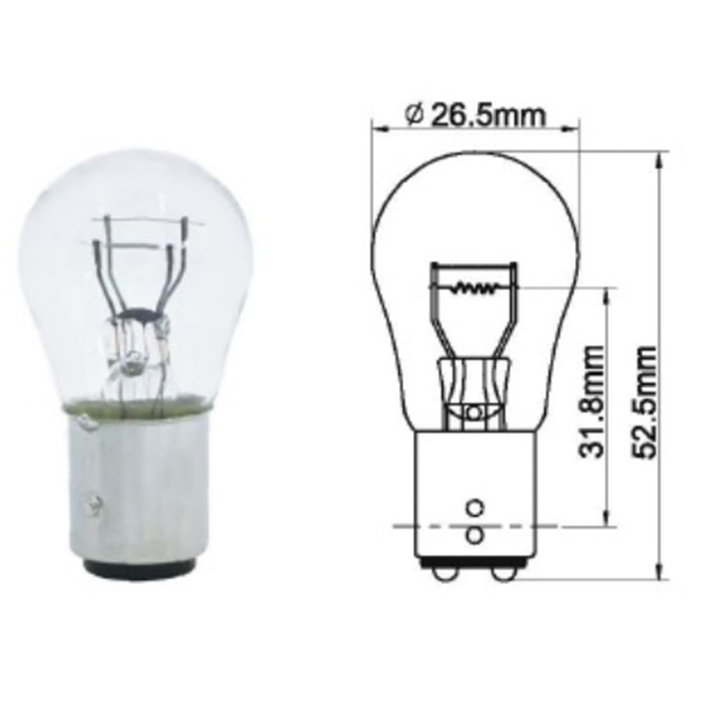 1016 24 V 21 / 5 W STOP/SİNYAL AMPULU