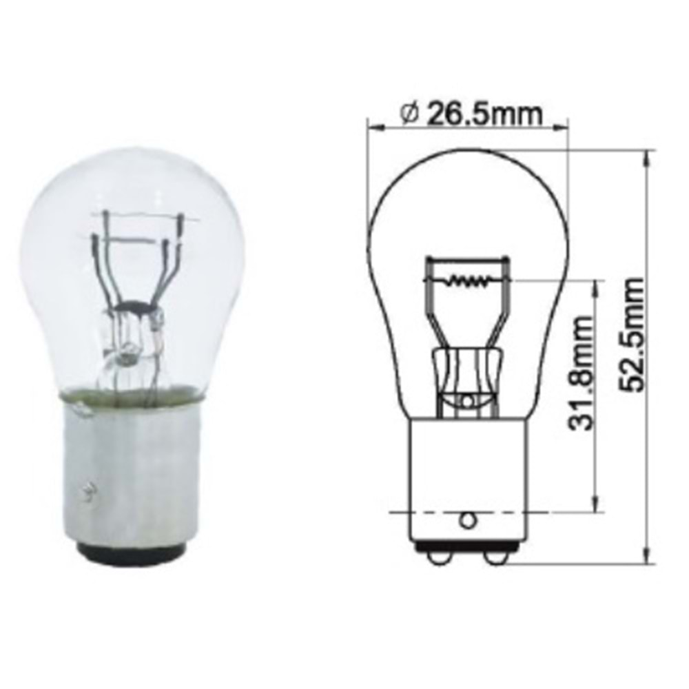 1176 24 V 21 / 5 W STOP/SİNYAL AMPULU