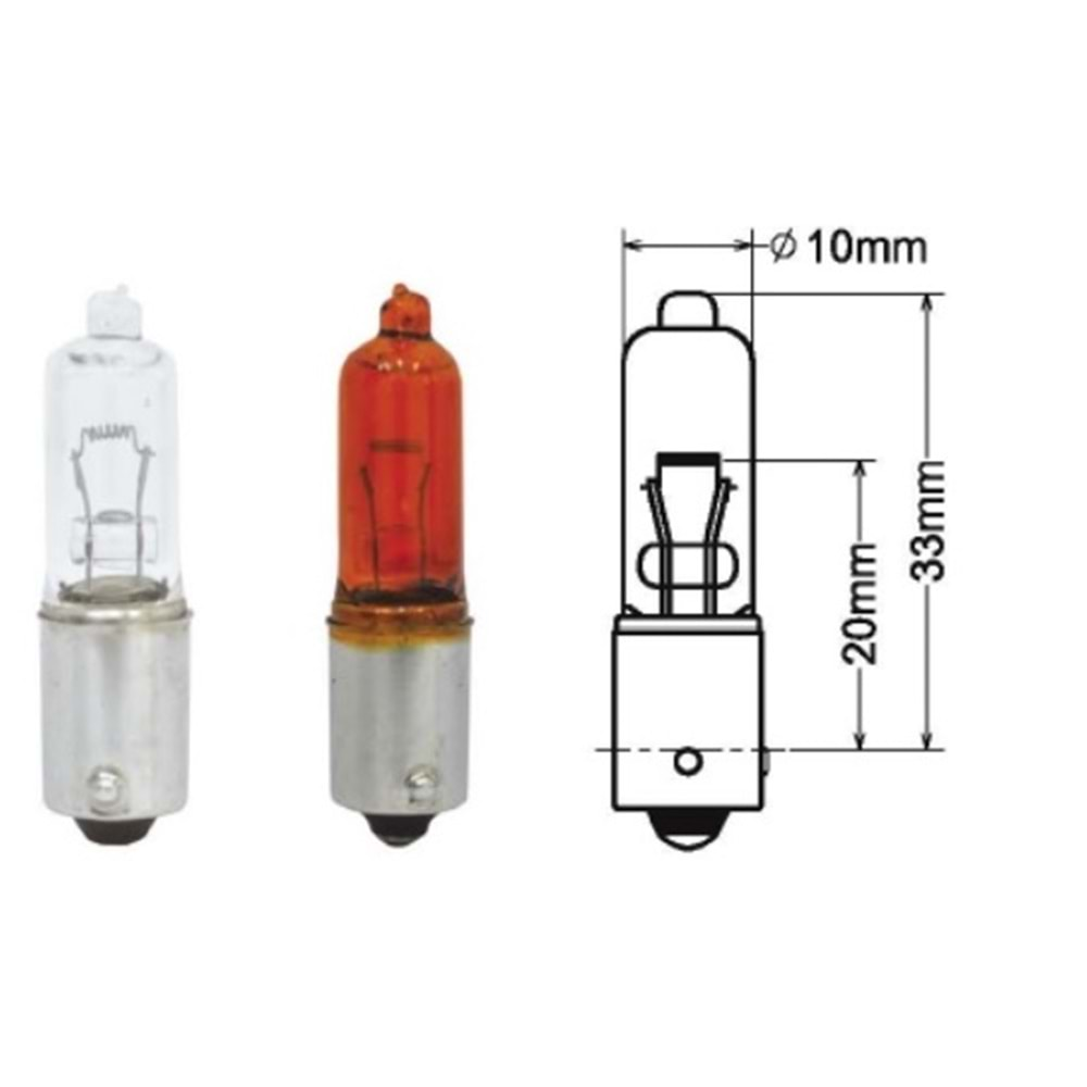 12V 21W SİNYAL AMPULU HALOJEN SARI