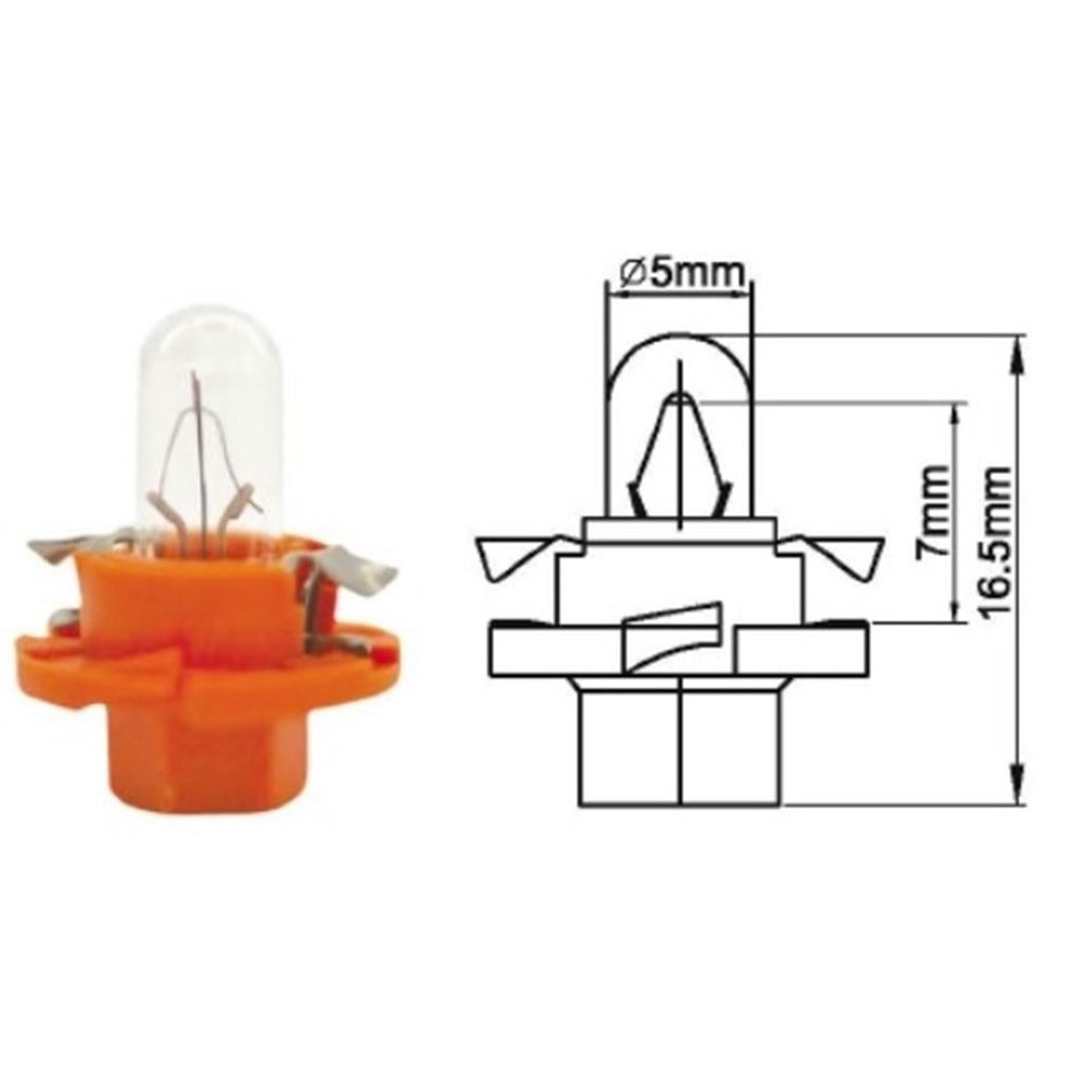 12V 1,5W T5 KONSÜL AMPULU SOKETLİ