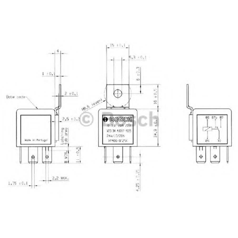 RÖLE 24V 5 UÇLU SAPLI 0986AH0613