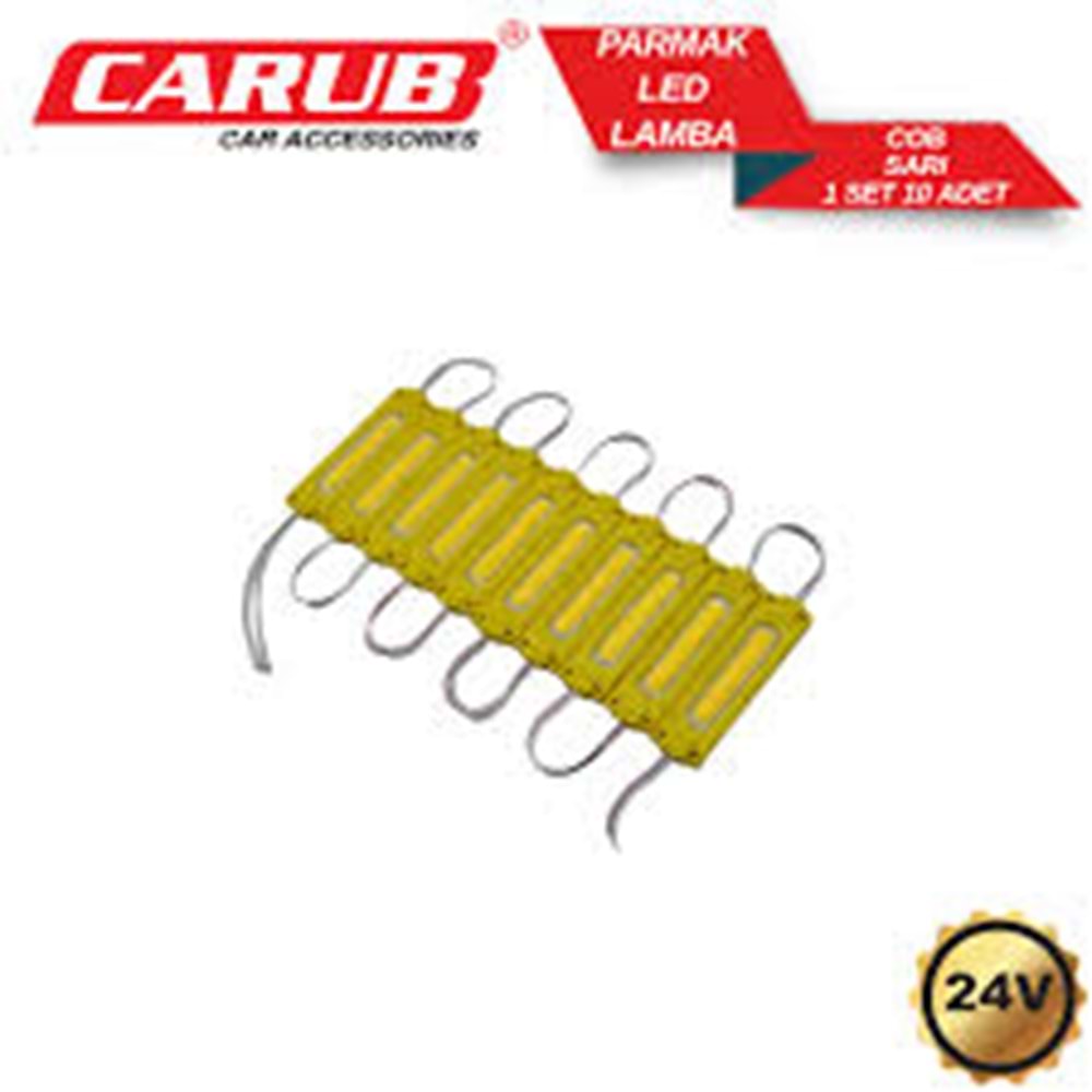 CARUB LAMBA PARMAK 24V COB 1SET 10 ADET SARI