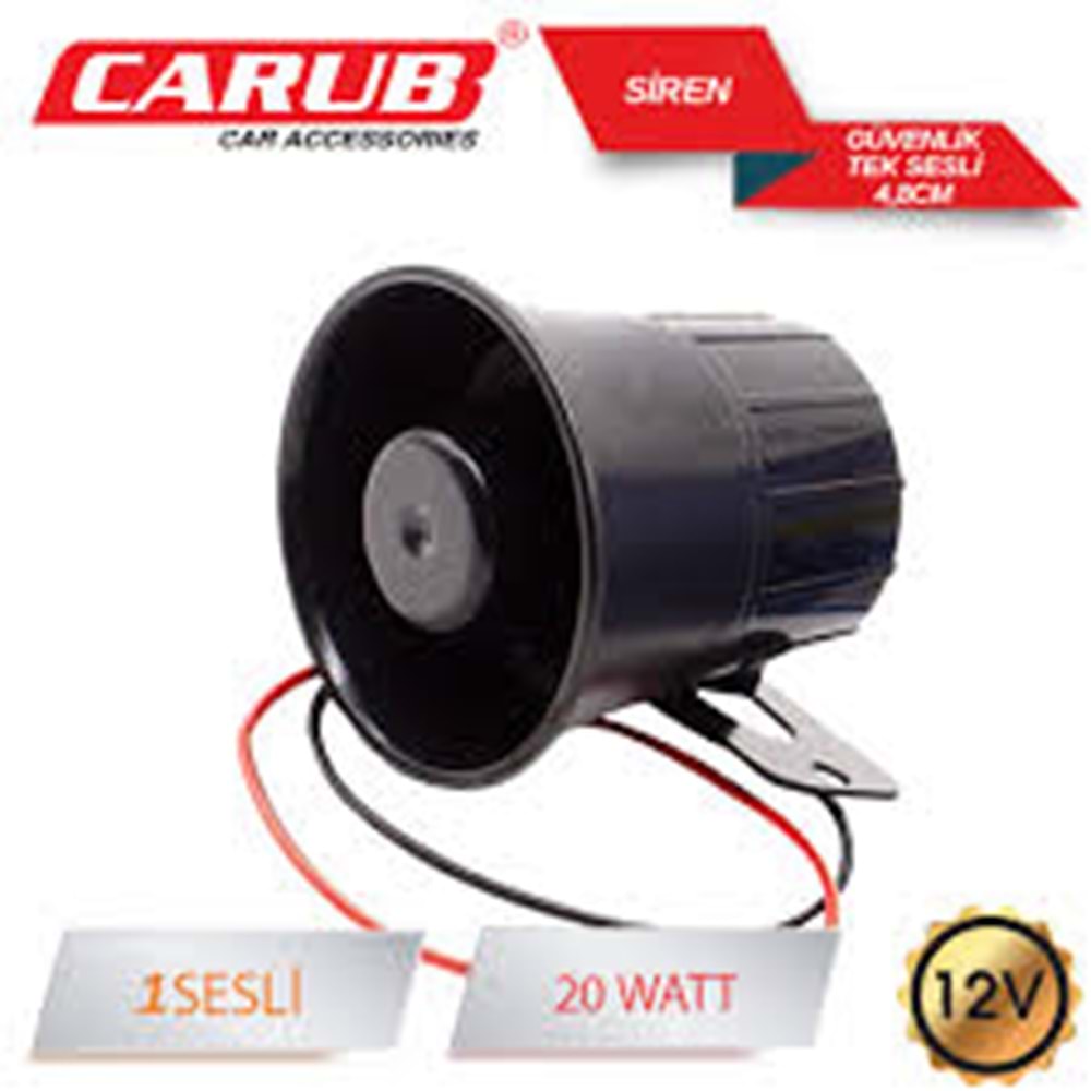 CARUB SİREN 12V 20W GÜVENLİK TEK SESLİ 4.8CM