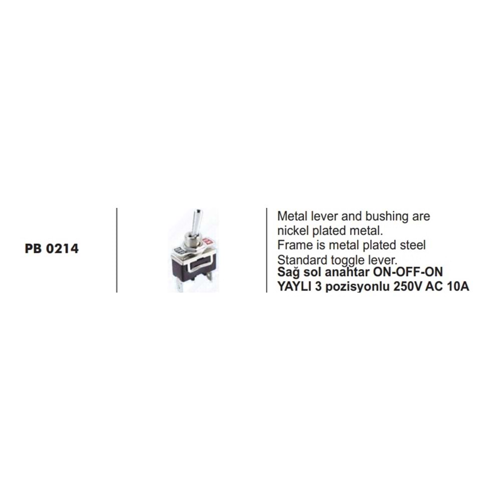 SAĞ-SOL ANH ON/OFF/ON YAYLI 3 POZİSY 10A 250VAC