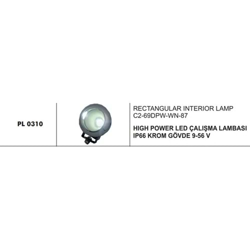 HIGH POWER LED ÇALIŞMA LAMBASI IP66 KROM GÖVDE 9-5