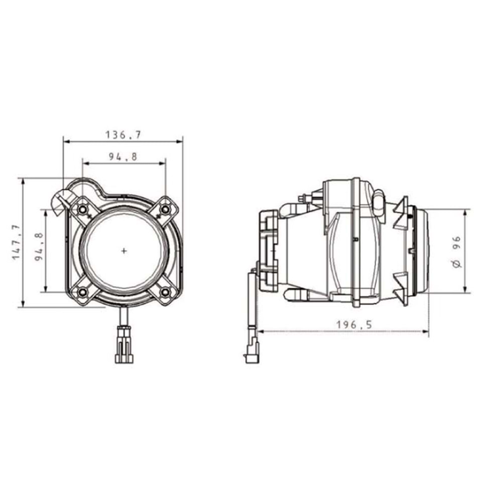 FAR MERCEKLİ 24V LEDSİZ CAMLI Ç.Lİ KAPAK K.LU OTO