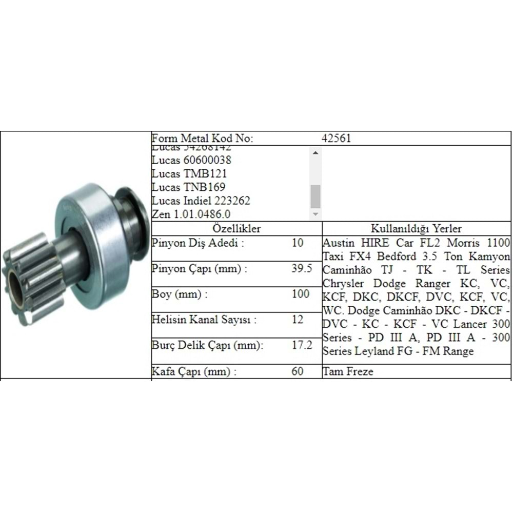 M.DİŞLİ 10 DİŞ BEDFORD 3,5 TON YATIK FREZE