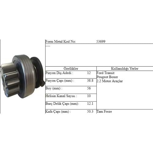 M.DİŞLİ FORD TRAN 2,2 MOT EJO 53667