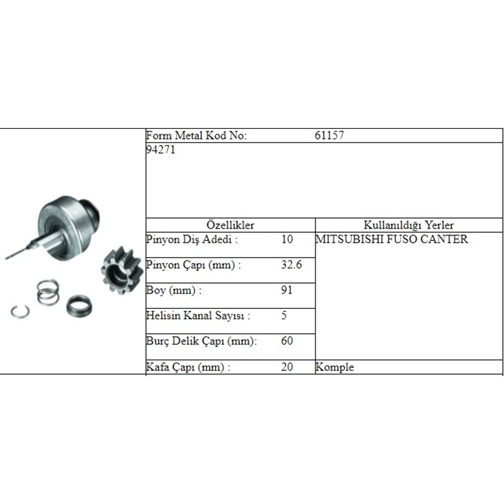 M.DİŞLİ 10 DİŞ MITSUBISHI CANTER FUSO