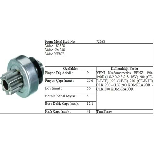 M.DİŞLİ 9 DİŞ MERCEDES V328