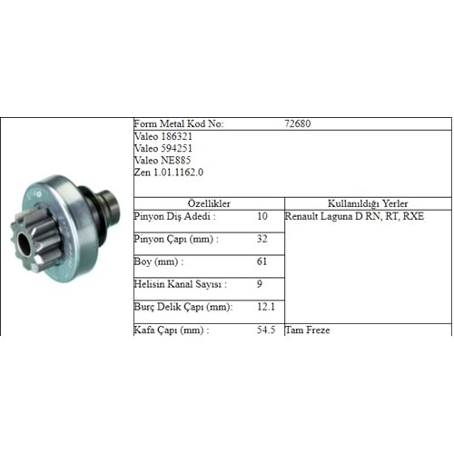 M.DİŞLİ 10 DİŞ RENAULT LAGUNA DİZEL