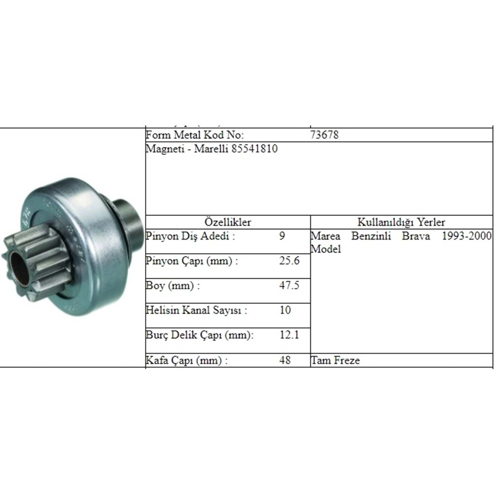 M.DİŞLİ 9 DİŞ FIAT MAREA BENZİNLİ