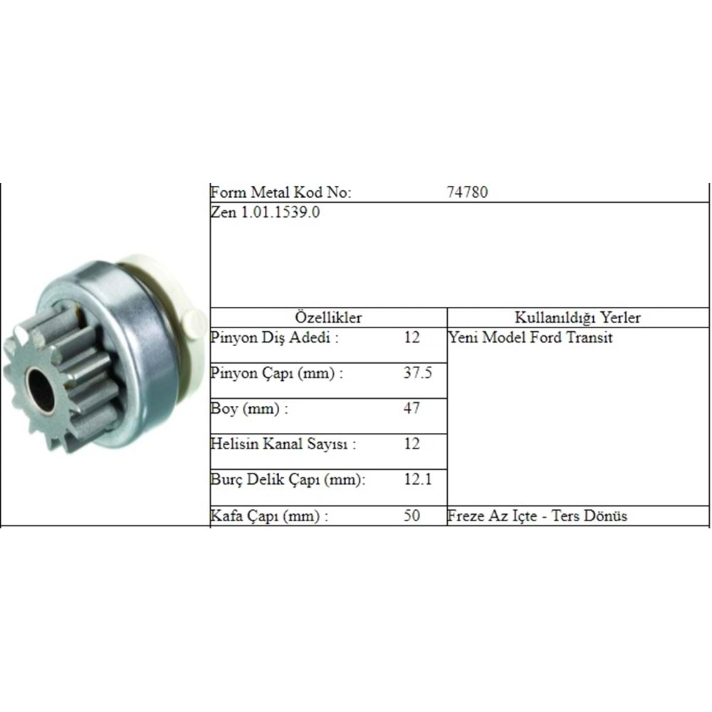 M.DİŞLİ 12 DİŞ V 184 RANGER TERS FREZE