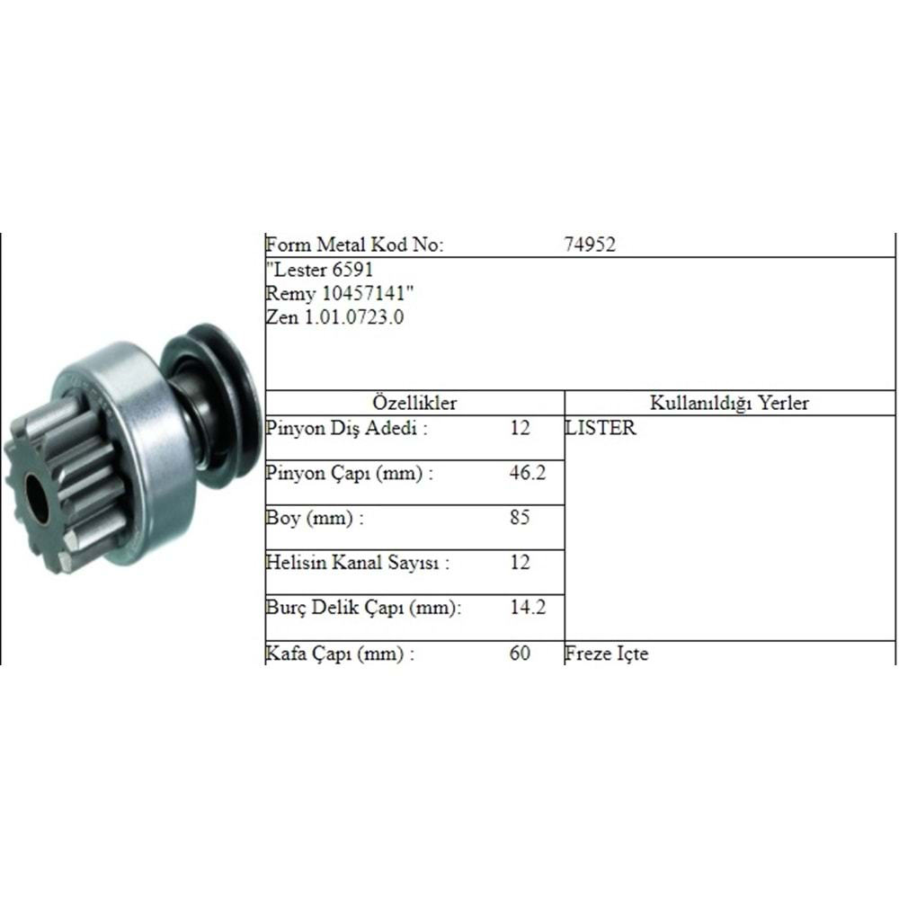 M.DİŞLİ 12 DİŞ PERKINS HINO MOTOR DODGE