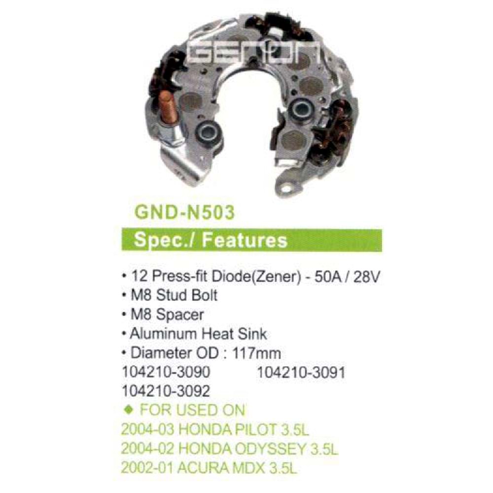 DIOT TAB. HONDA PILOT 3.5L 2004-03 - HONDA ODYSSEY