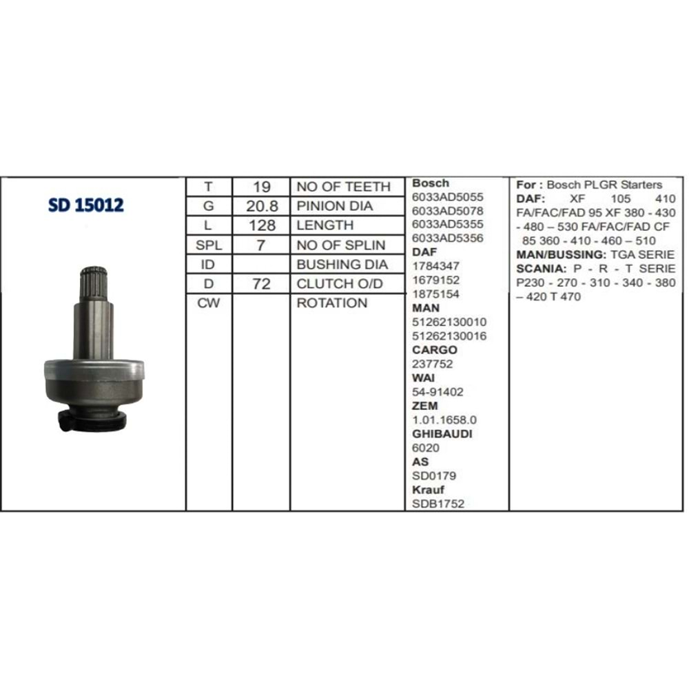 M.DİŞLİSİ 12 DİŞ DAF-SCANIA-MERCEDES Y.M.DİŞLİ