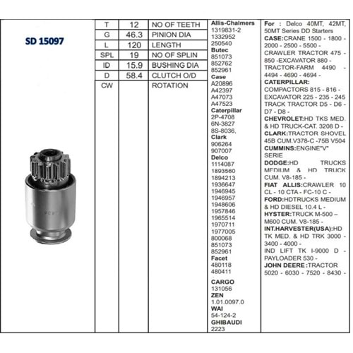 M.DİŞLİSİ 12 DİŞ 42 MT CATERPILLER 950-955 İŞ MAK.