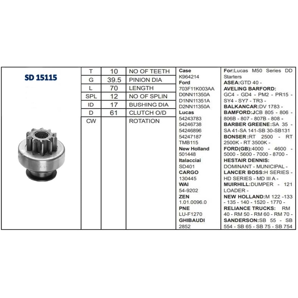 M.DİŞLİSİ 10 DİŞ FORD / BMC E.M.DİŞLİ