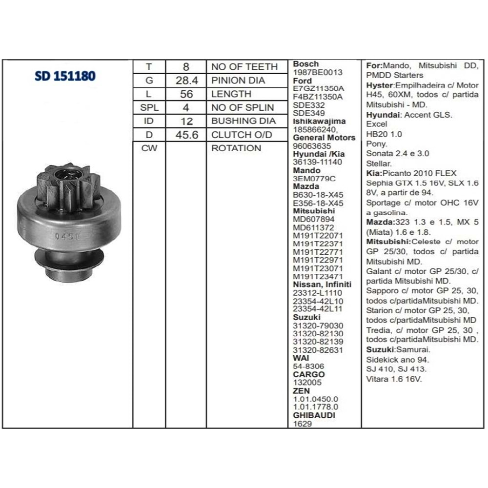 M.DİŞLİSİ 8 DİŞ HYUNDAI ACCENT