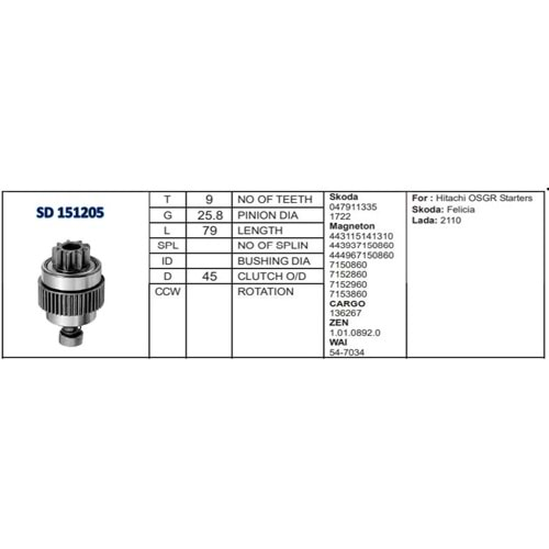 M.DİŞLİSİ 9 DİŞ SKODA FELICIA 12PAL0892