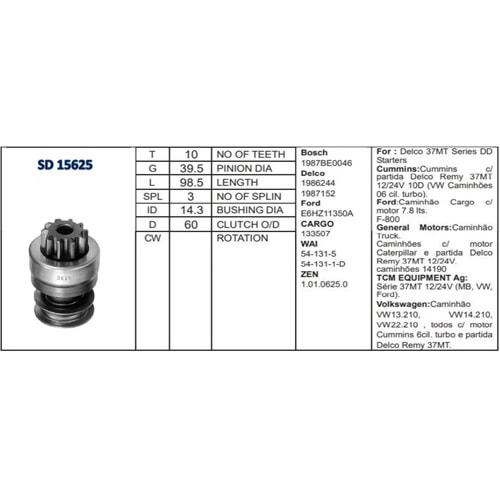 M.DİŞLİSİ 10 DİŞ 37 MT CASE / CLARK / JOHN DEERE İ