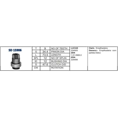 M.DİŞLİSİ 9 DİŞ DAEWOO CLARK FORKLİFT CW