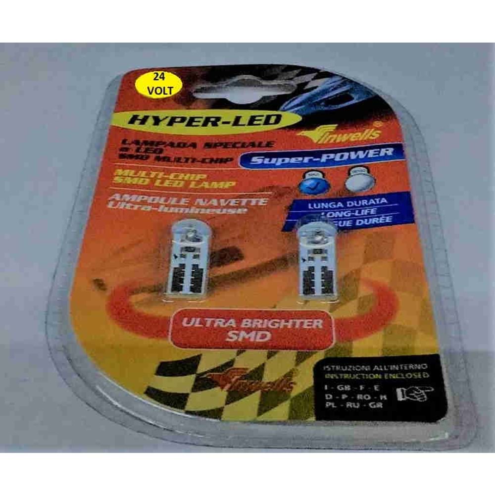 24V LEDLİ SMD T10 4 LEDLİ BEYAZ