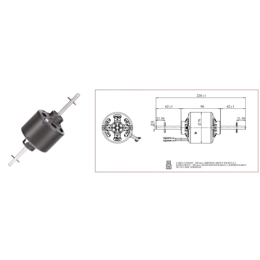 12V ÇİFT MİLLİ ORTA BLOWER 65123828