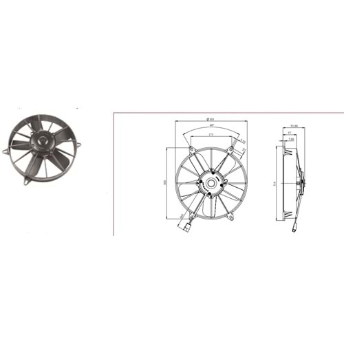 24V 11KMPYASS GENIŞ ÜFLEÇ AKS.FAN 5 KAN 74315026