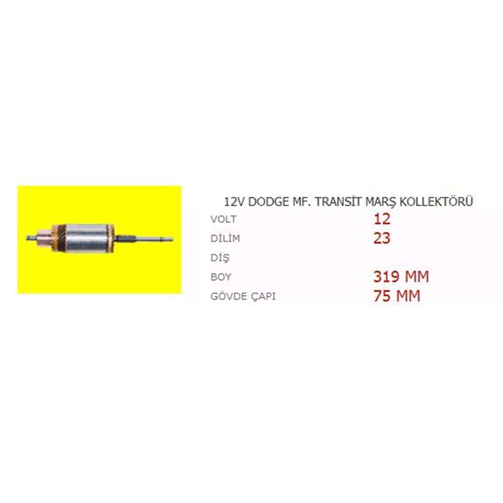 ENDÜVİ (UZUN KOLLEKTÖR UZUN FREZE) DODGE AS 250 -