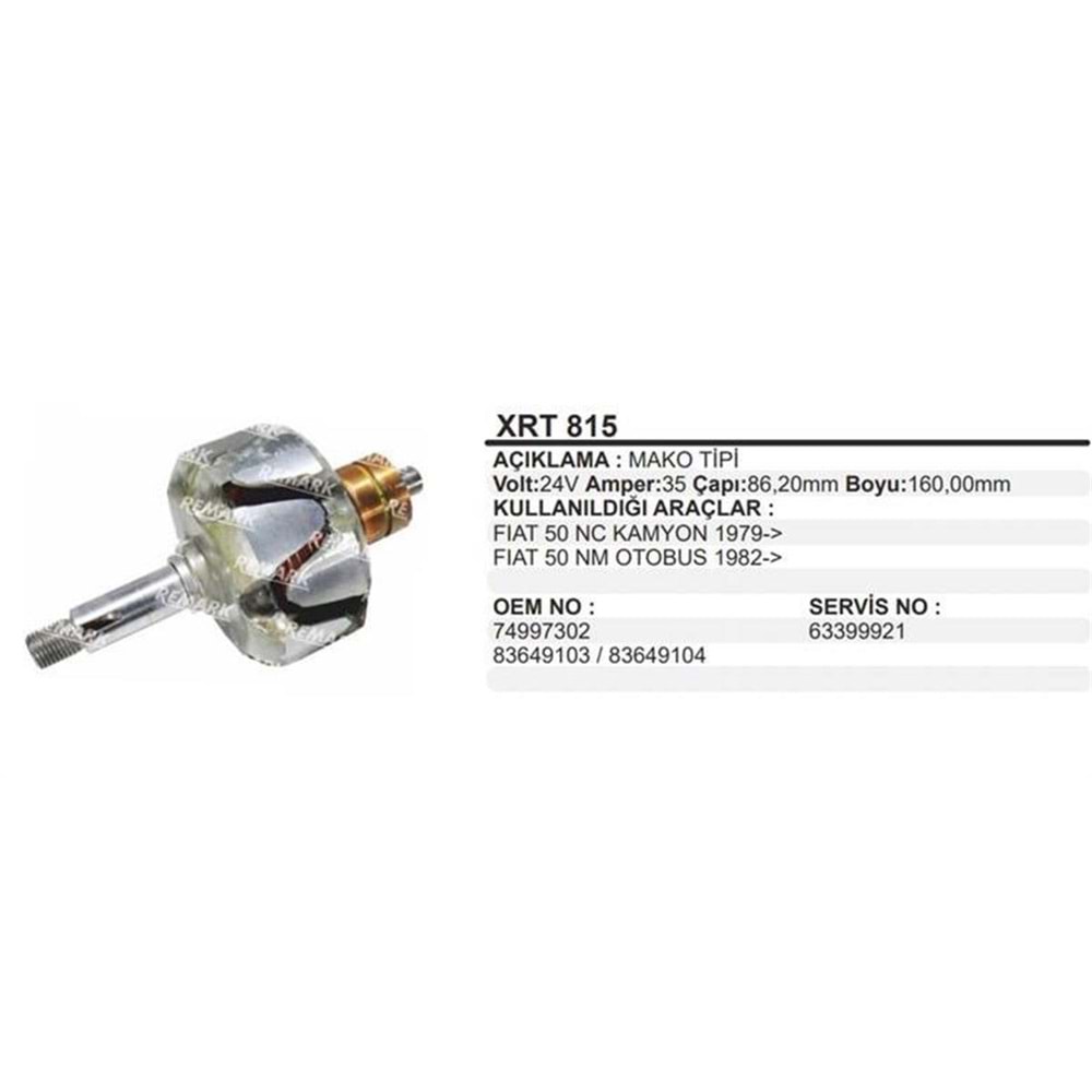 ROTOR FIAT 35 NC - 50 NC (24V) (ESKİ MODEL)