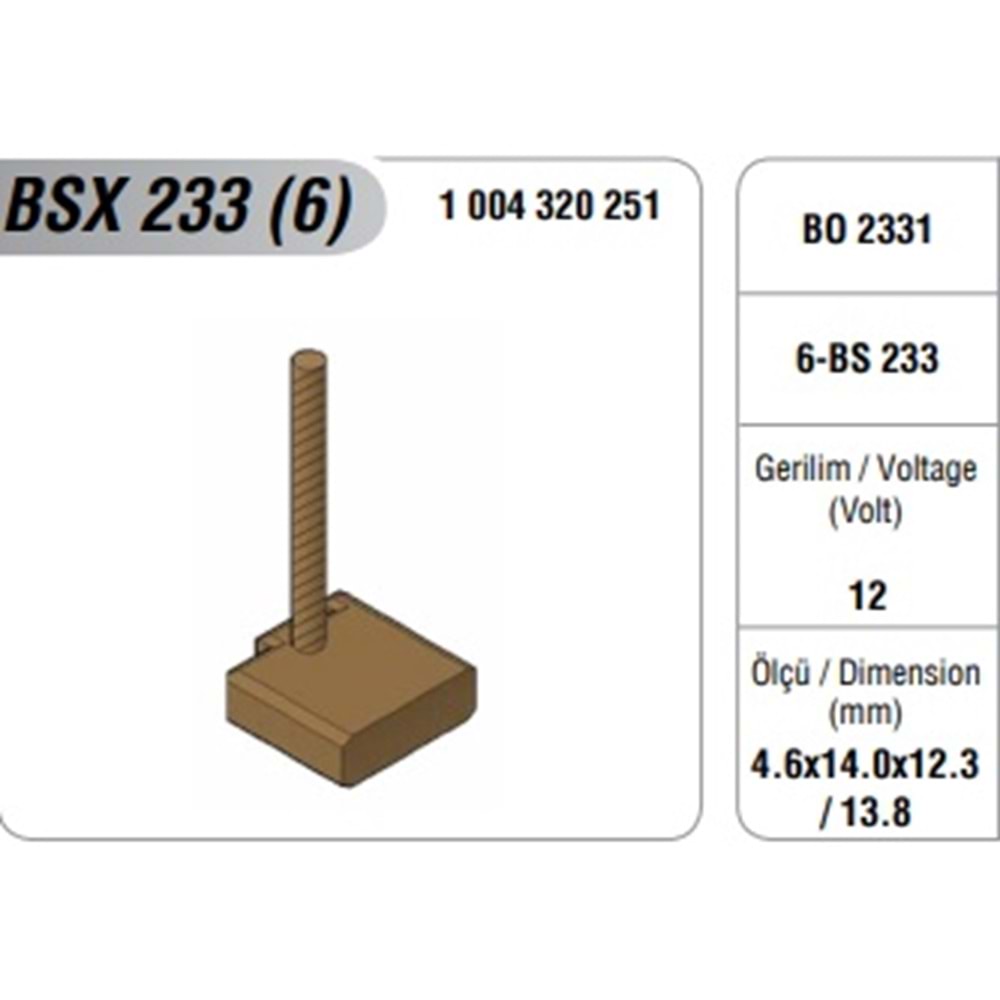 12V MARŞ MOT. KÖMÜRÜ