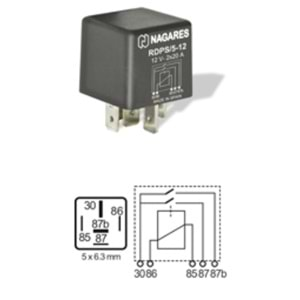 RÖLE 12V 40A 5 UÇLU 87B UÇLU MR 8
