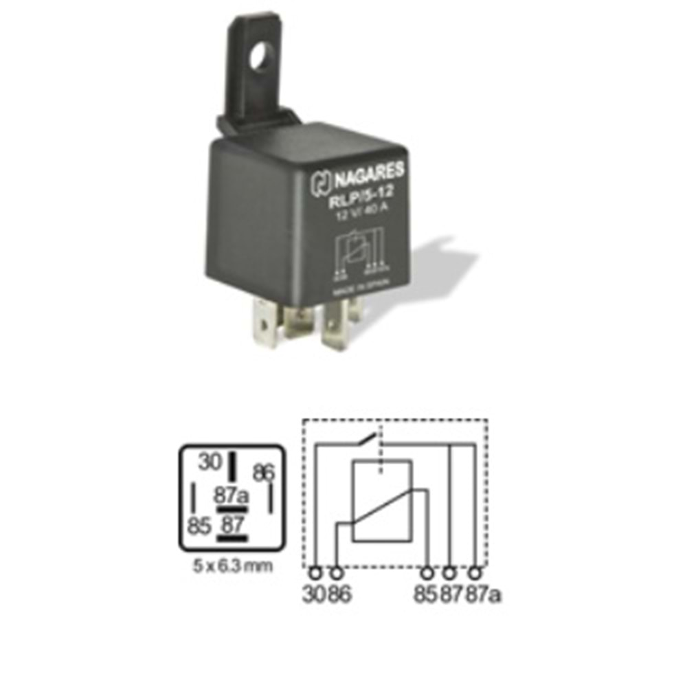 RÖLE 12V 40 AMP.5 UÇLU MR 60