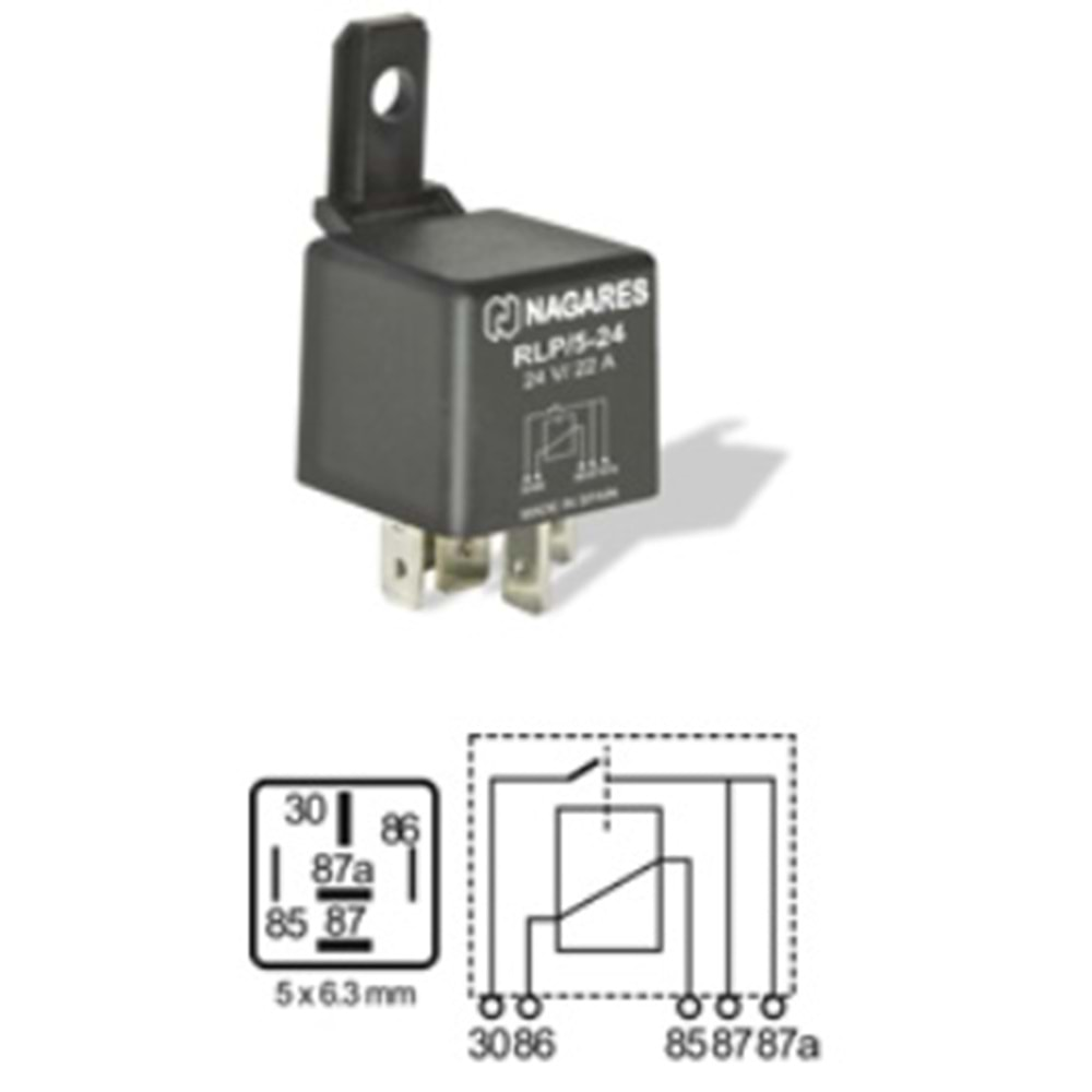 RÖLE 24V 22 AMP.5 UÇLU MR 69