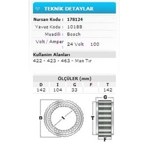 24V 100A 422-423-463-MAN TIR 10188