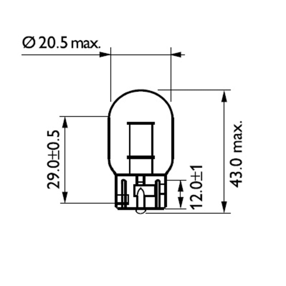 T20 12V 21W AMBER