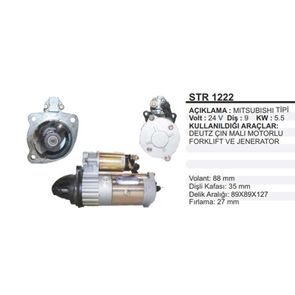 MARŞ MOT. 24V 9D MITS. DEUTZ JENERATÖR+ FRKLIFT