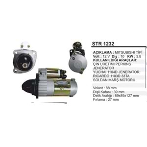 MARŞ MOTORU MITS. 12V.10D.PERKINS CIN JEN